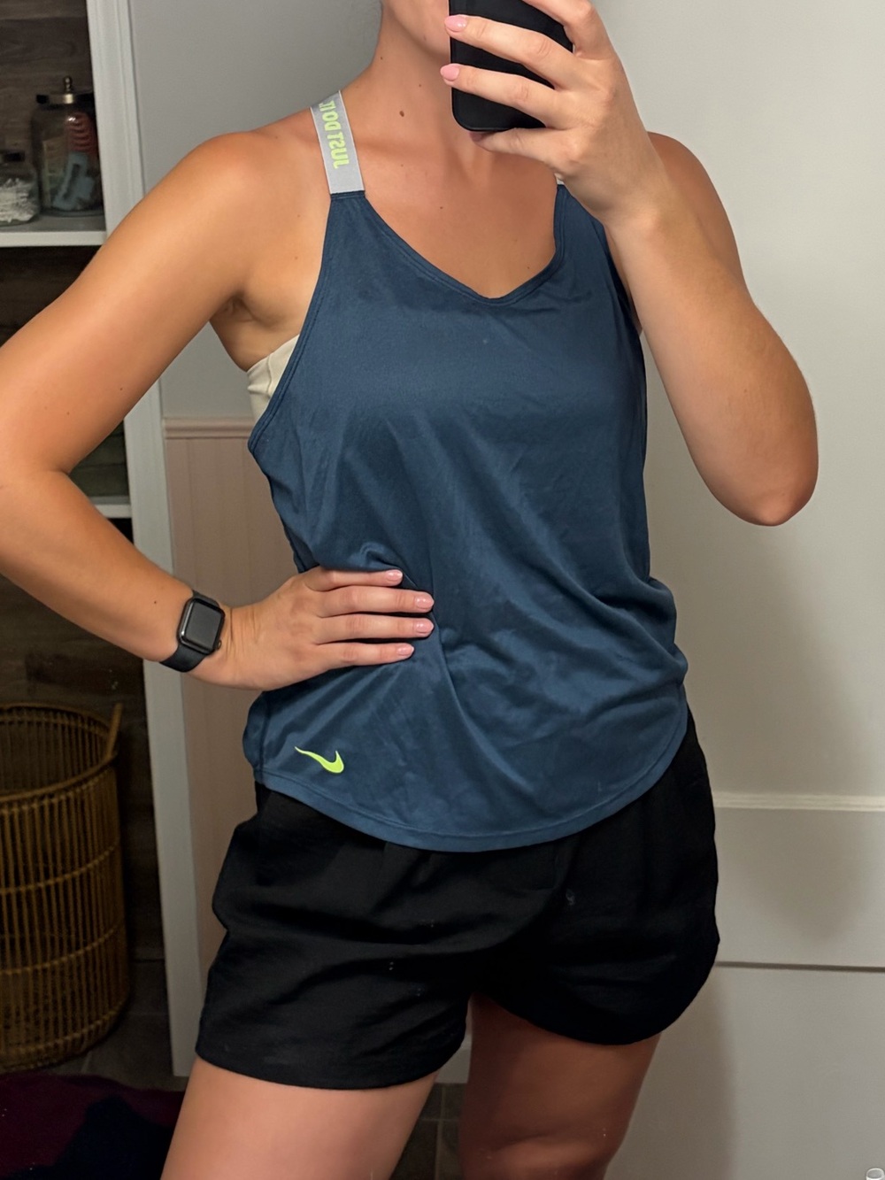 Nike Navy Performance Tank with Lime Accent Strap
